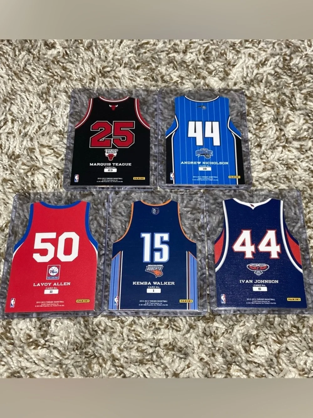 2012-13 PANINI THREADS Jersey Die-Cut Basketball Cards Lot Of 5ea Bulls Magic
